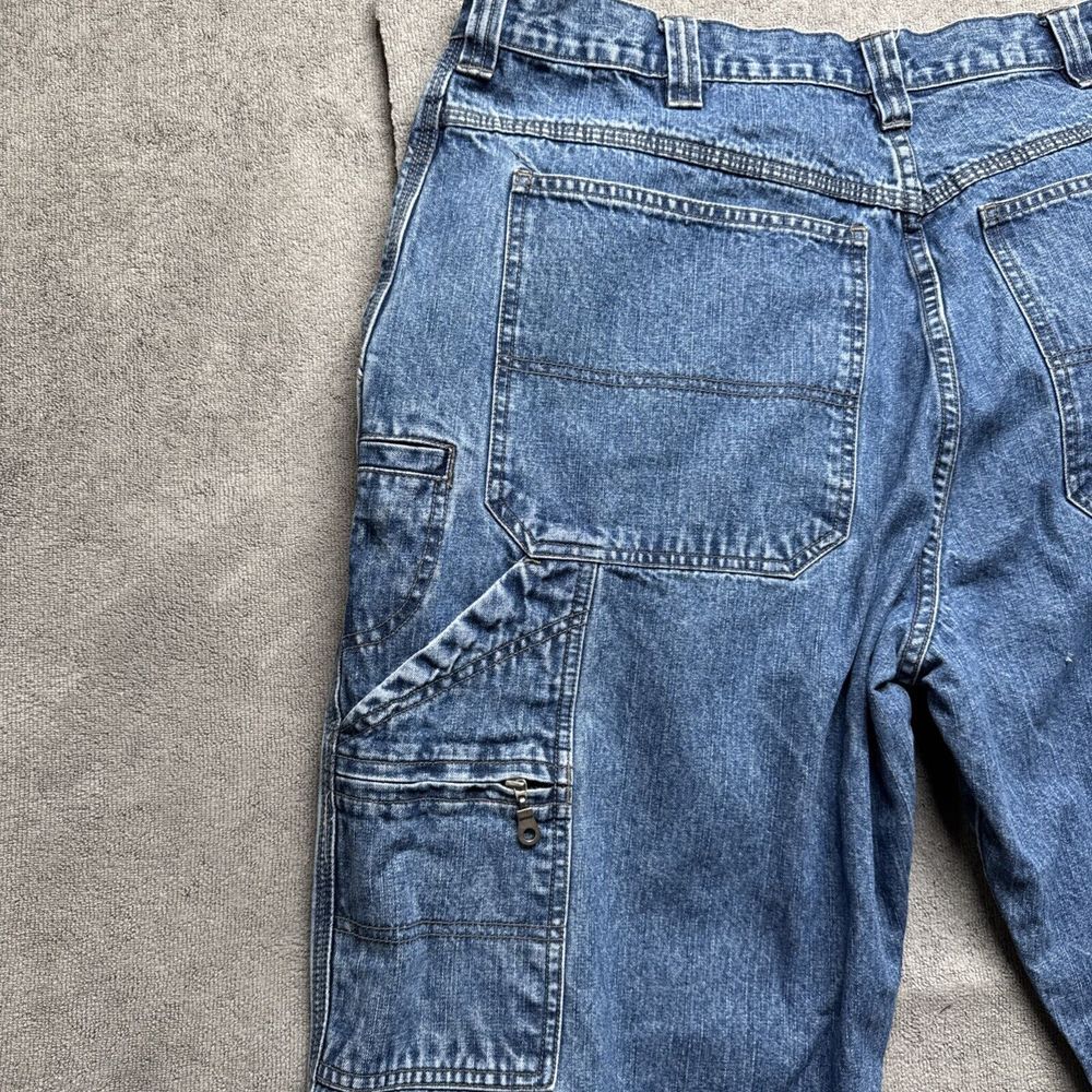 Wrangler Cargo Jeans 38x32 (37x30) Blue Denim Wide Leg Baggy Work Chore Western